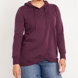 Old Navy Cross-Front Nursing Pullover Hoodie in Cherry Bark